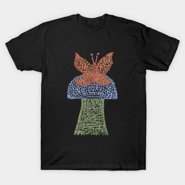 Mushroom and Butterfly T-Shirt by MitaDreamDesign